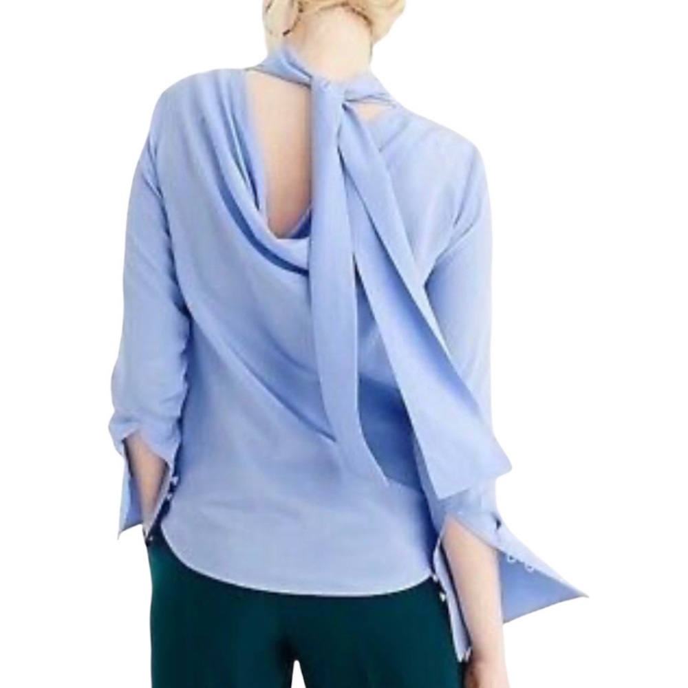 J. Crew Reverse Bowtie Silk Blouse